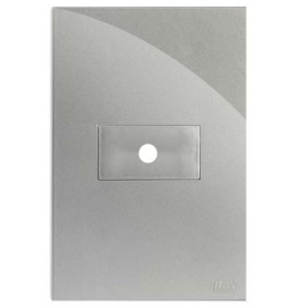 Placa Furo Horizontal 4x2 - RECTA PRATA GLOSS